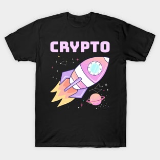 crypto pink rocket T-Shirt